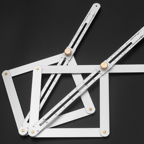 吊顶裁边量对角尺木工工具多功能装修角度尺测量阴角阳角不锈钢尺
