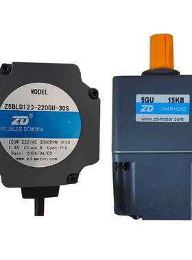 中大Z5BLD120-220GU-30S/5GU15KB 直流无刷减速电机马达120W220V