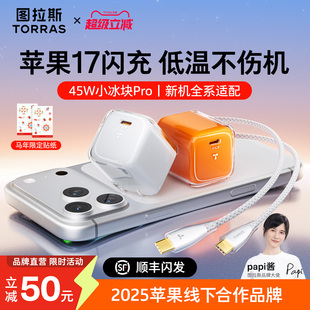 45W适用苹果17ProMax充电器手机40W快充头16数据线typec套装 图拉斯小冰块Pro新款 充电器正品 iPhone17充电头