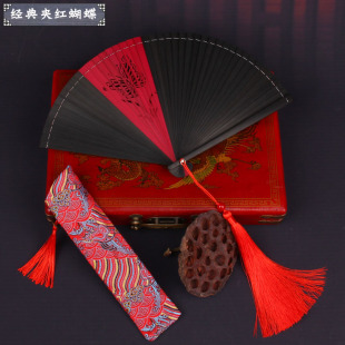 全竹扇小巧便携随身折扇汉t服舞蹈流苏好开好合古代中国风礼品扇