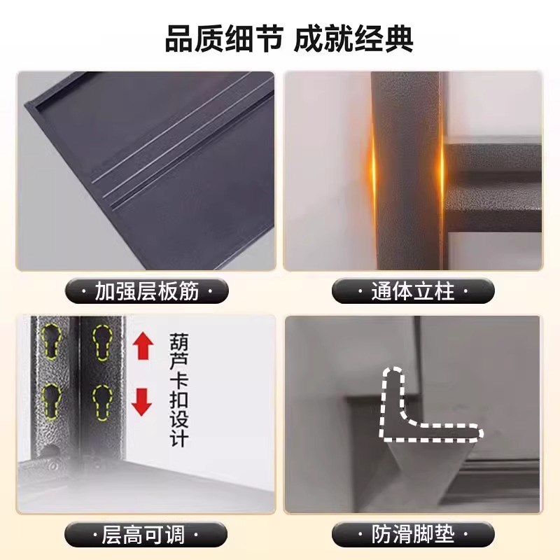 家用货架置物架多层落地收纳架仓库阳台储藏室商用超市钢制储物架