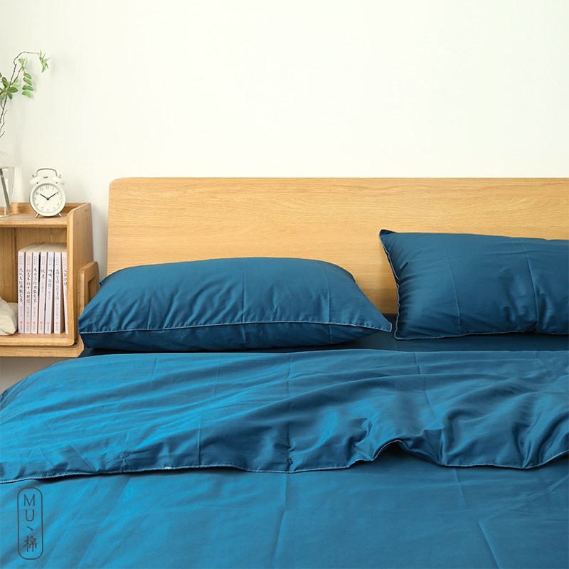 细密 软滑 纯色长绒棉60支贡缎 床单枕套被套美单面料 可选配