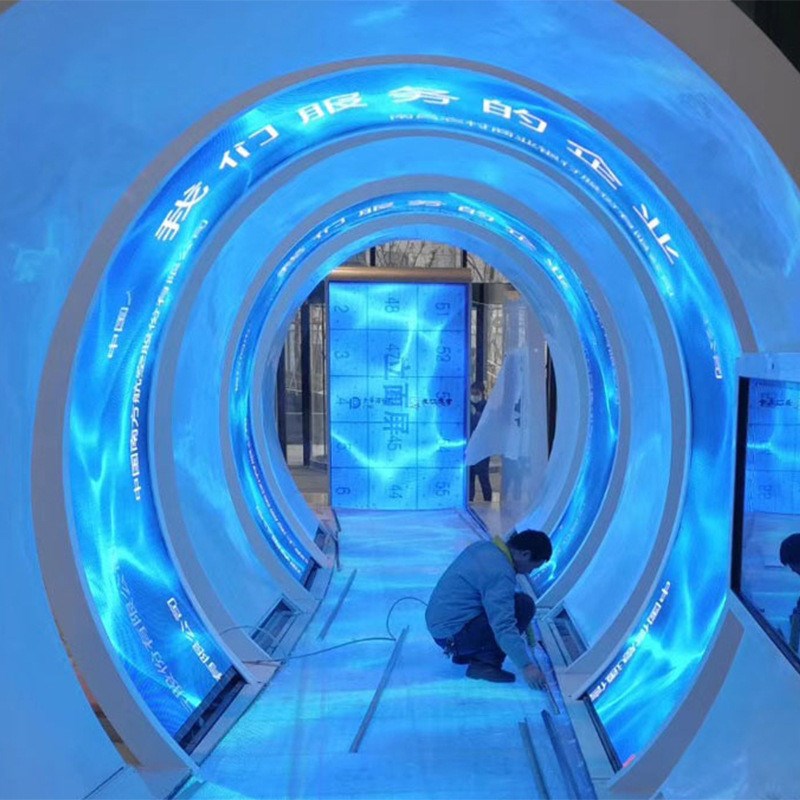 P2P2.5p3全彩led软屏室内高清大柔屏幕显示屏曲面弧形广告圆柱屏