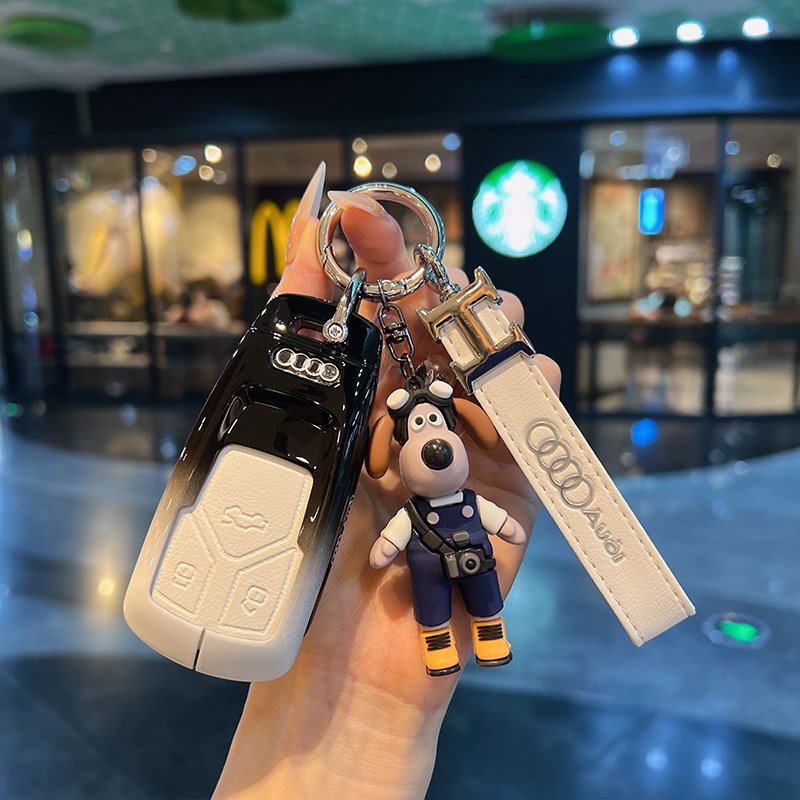 适用奥迪A4L汽车钥匙套新Q5L/A5/Q7/TT扣包RS金属皮革壳男女