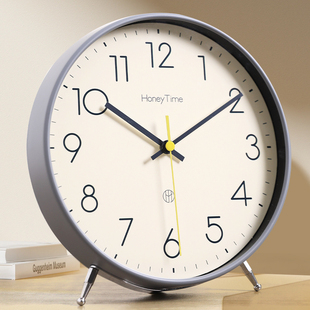 简约石英钟客厅座钟2023新款 878 座钟家用时尚 大数字时钟摆台式