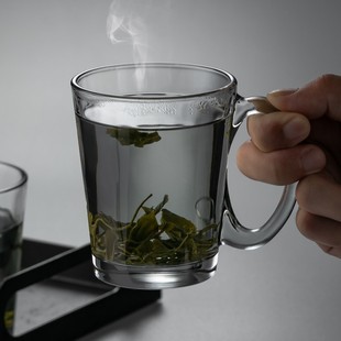 带把烟灰玻璃杯家用n耐热泡茶杯客厅喝水杯具套装高档绿茶杯子待