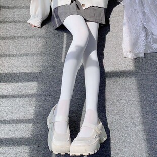 不透肉光腿神器打底裤 天鹅绒连裤 袜jk纯n欲加厚丝袜奶白色春秋款