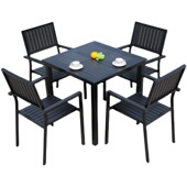 户外桌椅室外庭院花园塑木桌子套装 露天I阳台休闲防腐木餐桌椅组