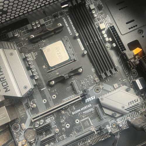 {议价}主板微星B450+AMD 锐龙5 2600X迫击炮套装橙色非{可维修}
