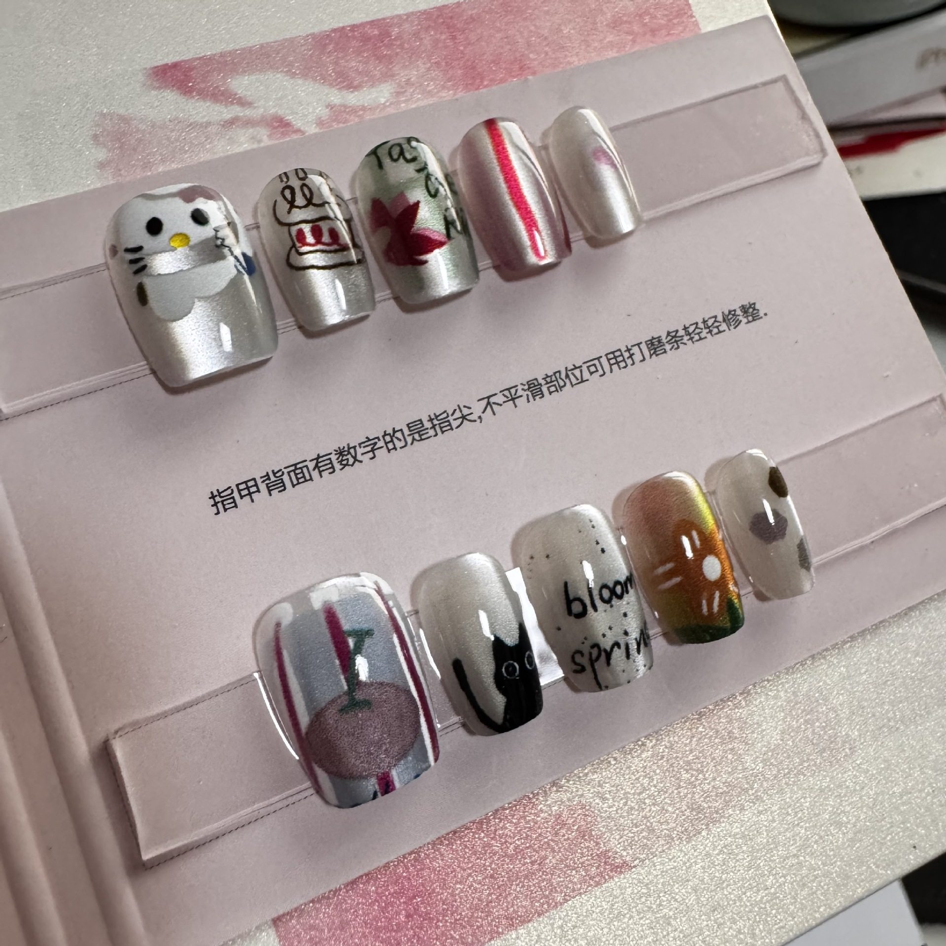 【喵趣涂鸦】纯手工穿戴甲指甲贴片半手工穿戴美甲假指甲5210#,彩妆/香水/美妆工具,穿戴甲/甲片,淘宝优惠券,粉丝福利购,淘宝优惠卷