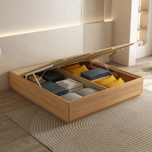 1.8米榻榻米气压箱体 1.5 实木高箱收纳床现代简约小户型1.2 1.35