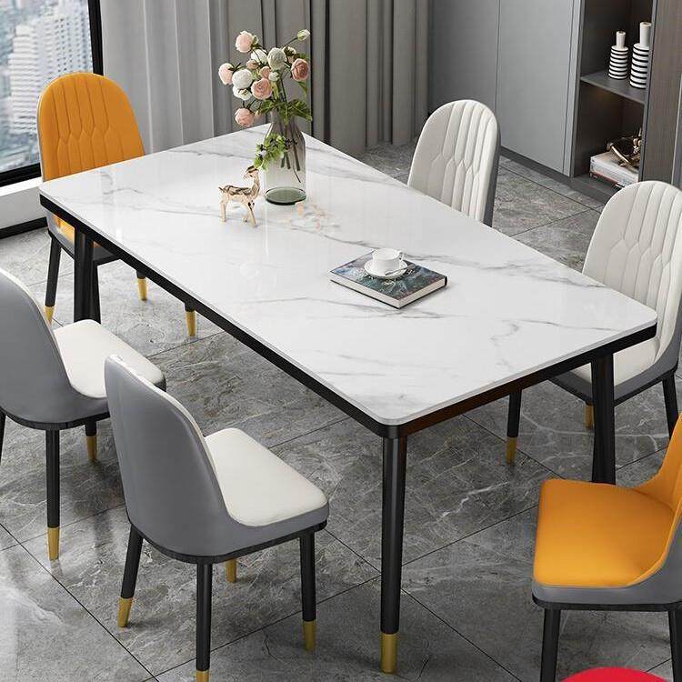 岩板餐桌家用小户型现代简约轻奢吃饭桌子2025长大理石餐桌椅新款