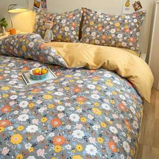 纯棉全棉磨毛被套单件100纯棉被单被套罩150x200x230枕头套三件套