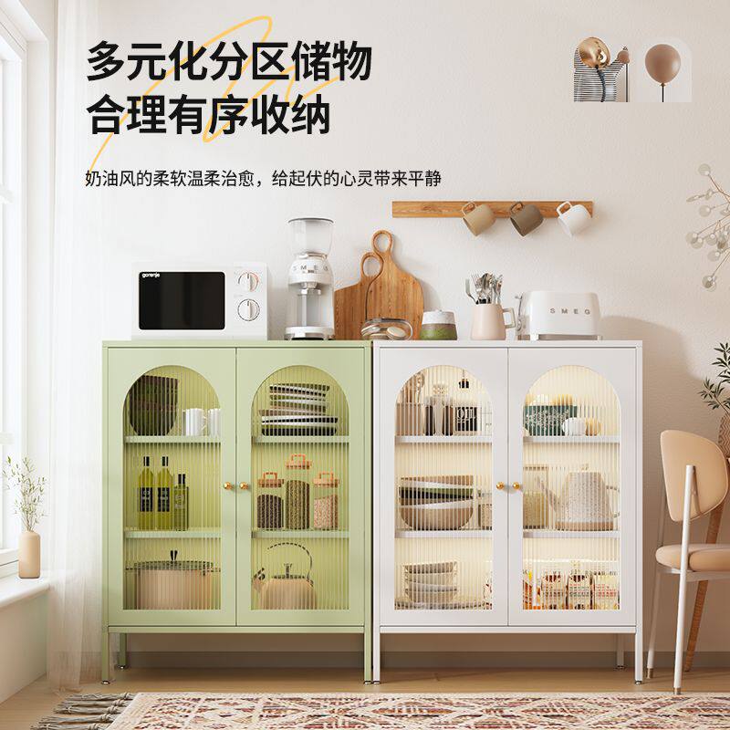 厨房置物架落地多功能收纳柜客厅储物柜铁艺餐边柜微波炉多层橱柜