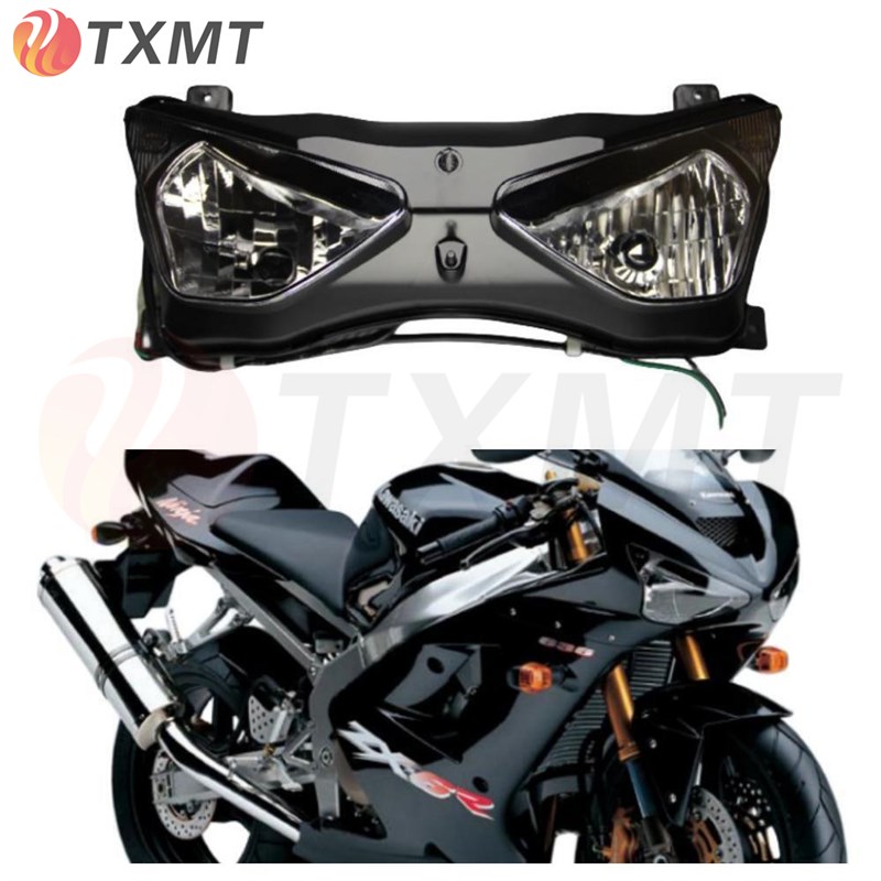 适用川崎 ZX-6R ZX6R 636 00-23年 摩托车前大灯总成 前脸车头灯