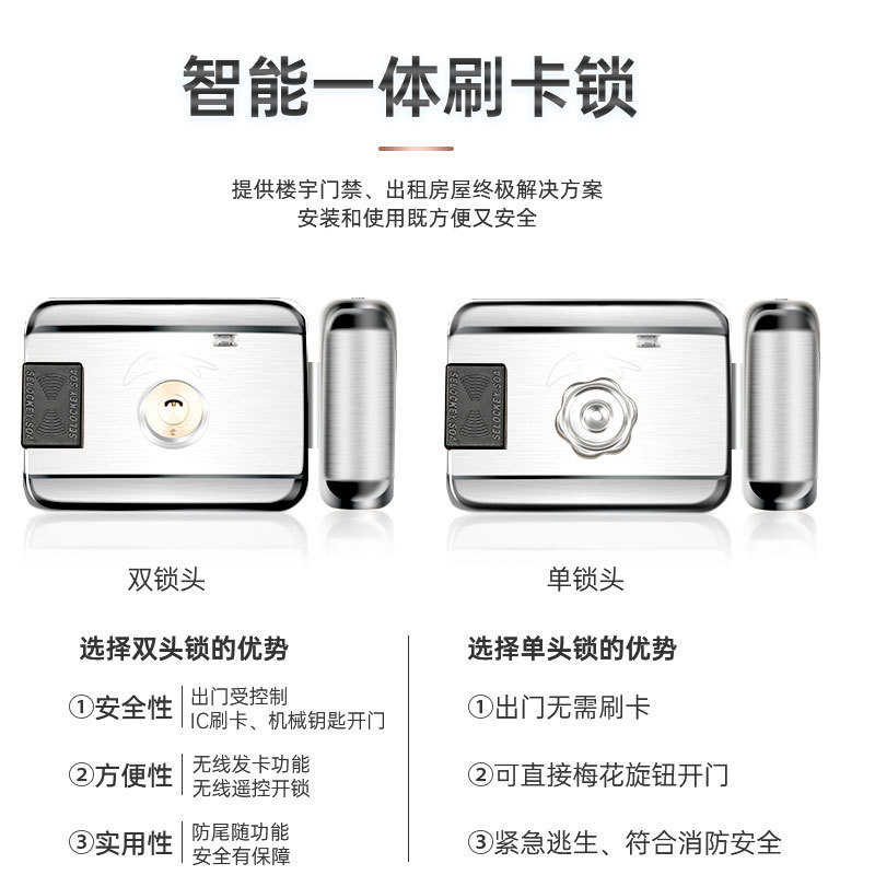家用电子门锁智能门锁遥控锁防盗门锁电子锁感应小区IC刷卡一体锁
