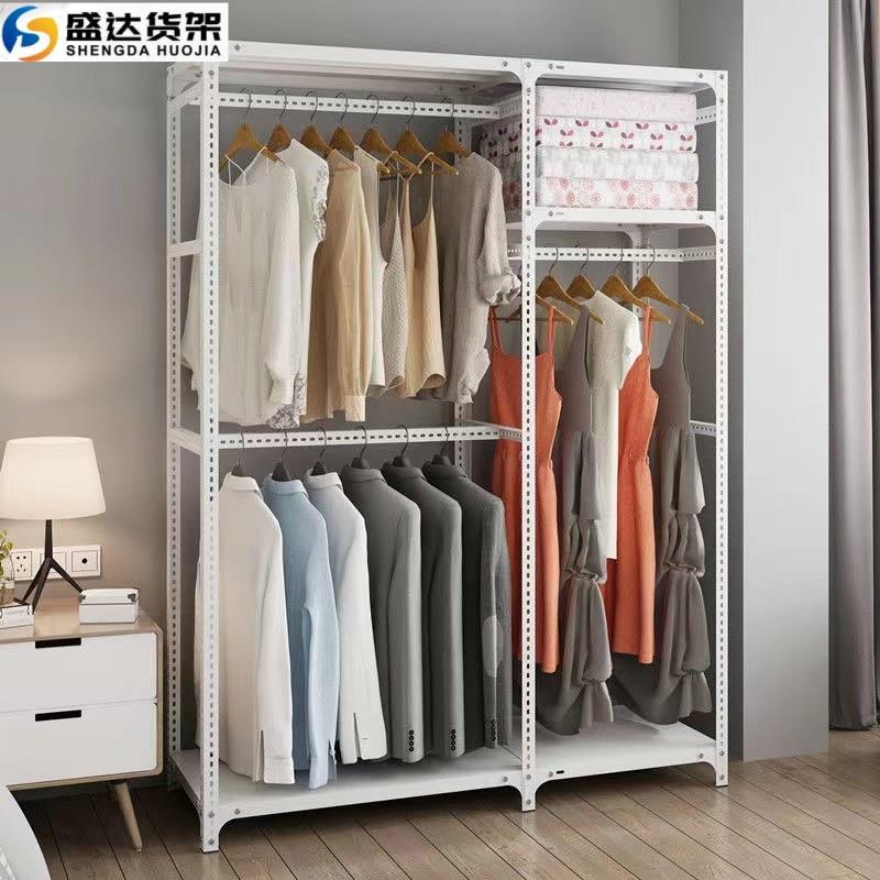 角钢衣柜简易衣帽架卧室挂衣架租房开放式多功能置物架架用铁架子