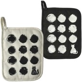 耐高温防烫手套 简风波点猫咪隔热手套 烘焙隔热垫 日式 猫部杂货