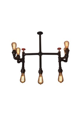 爱迪生吊灯铁艺美式吊灯loft吊灯复古吊灯吸顶灯工业风格水管吊灯