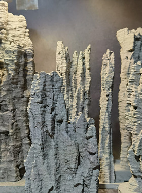 冬官手作水泥鱼缸造景摆件水草缸装饰品假山张家界阿凡达山水陆缸