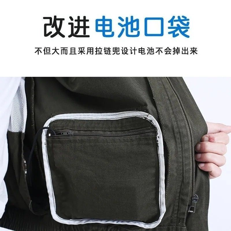 夏季空调服专用风扇服制冷焊工带风扇的衣服劳保降温防暑带孔工装,男装,工装制服,淘宝优惠券,粉丝福利购,淘宝优惠卷