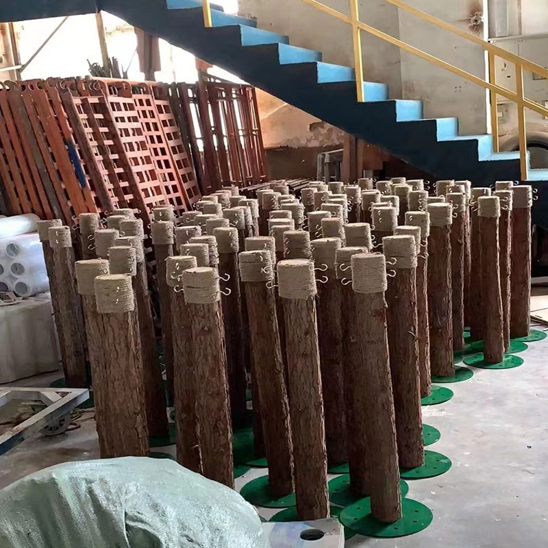 森系婚庆麻绳木桩大围栏草坪木桩实木公园户外路引迎宾区婚庆木桩