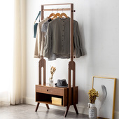 楠竹镜子衣架落地家用卧室收纳整理神器挂衣帽架多功能收纳柜衣架