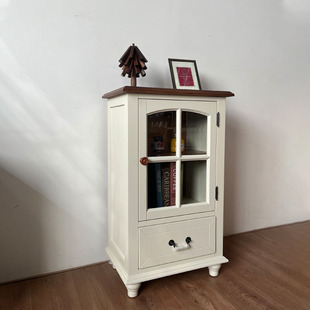 美式客厅电视柜带旁边的小边柜多功能全实木收纳柜饭厅收纳柜立柜