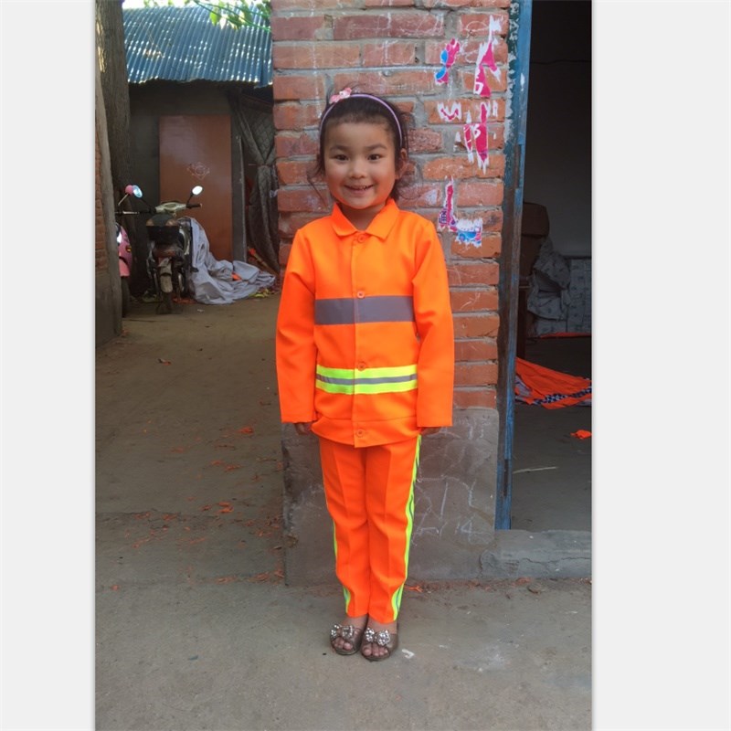 儿童环卫工人长袖演出服幼儿园保洁员表演服装小学生清洁工工作服