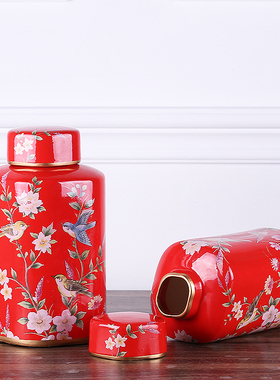 美式乡村陶瓷花瓶花艺摆件 家居样板间客厅餐桌花瓶器装饰品摆设