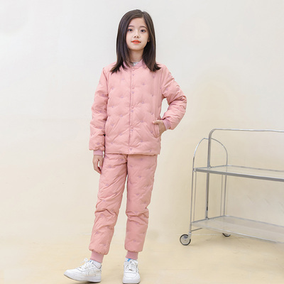 儿童轻薄羽绒服内胆男童中大童羽绒套装女童内穿保暖裤校服神器