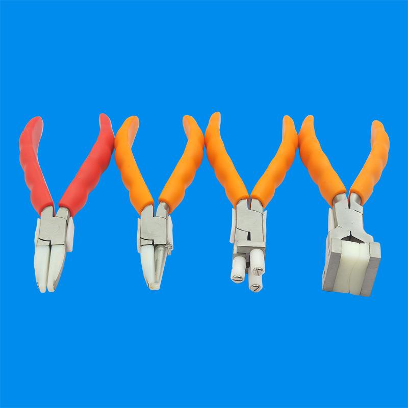 不锈钢尼龙平口钳 眼镜钳弧形圆嘴钳压弯不伤线 diy手工绕线钳子