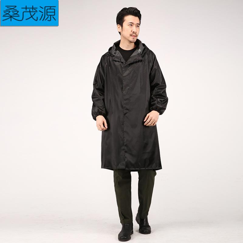 长款连体雨衣成人女户外徒步时尚防水风衣雨衣大帽檐反光雨衣