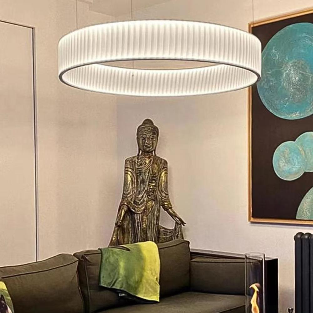 客厅吊灯侘寂风禅意设计师款新中式现代简约复古创意包厢布艺吊灯