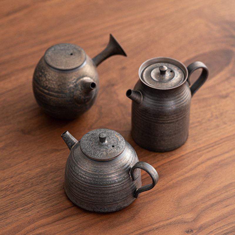 纯手工鎏金釉陶瓷禅风茶壶球孔过滤壶泡茶壶 功夫茶具壶