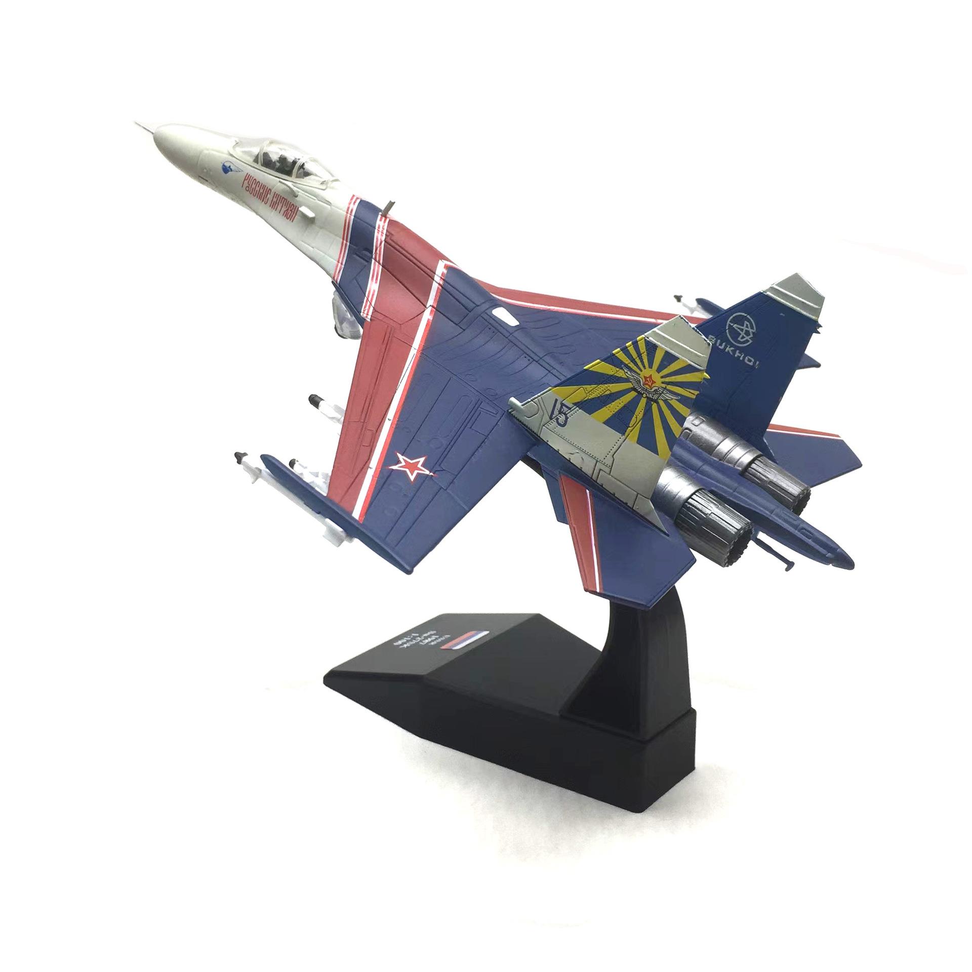 1:100俄罗斯苏-27SU-27勇士表演机仿真合金飞机模型军事模型成品