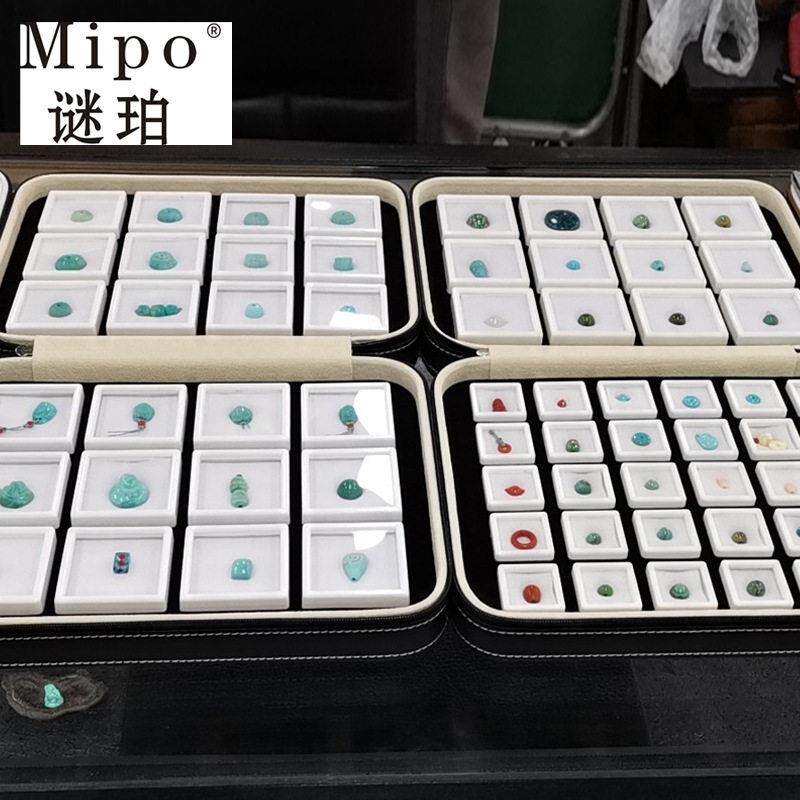 裸石盒 裸钻样品盒 透明塑料盒 石彩盒箱 戒面展示盒 拉