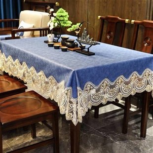 桌布防水防油免洗家用蕾丝PU皮革桌垫跨境新品 欧式 茶几餐桌布