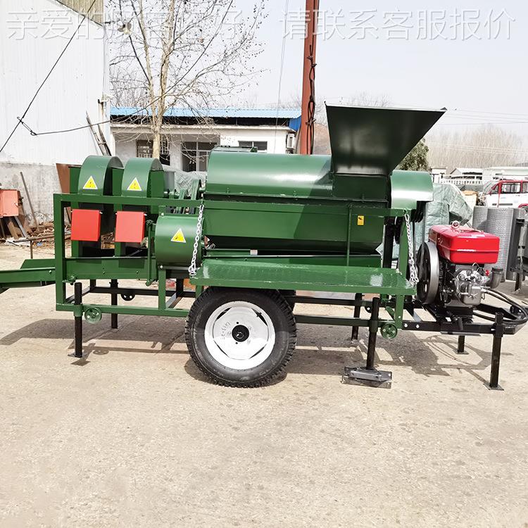 跨境源工厂XQL大型多能脱粒机外贸油机柴款玉功米头大豆移动式脱