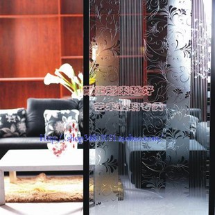 钢化雕刻雕花艺术玻璃玄关隔断屏风简约无色欧式门芯情深深雨朦胧