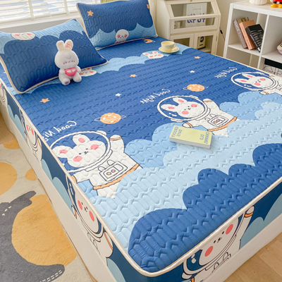 乳胶凉席三件套床笠款可水洗折叠冰丝席宿舍单人夏季空调软席子