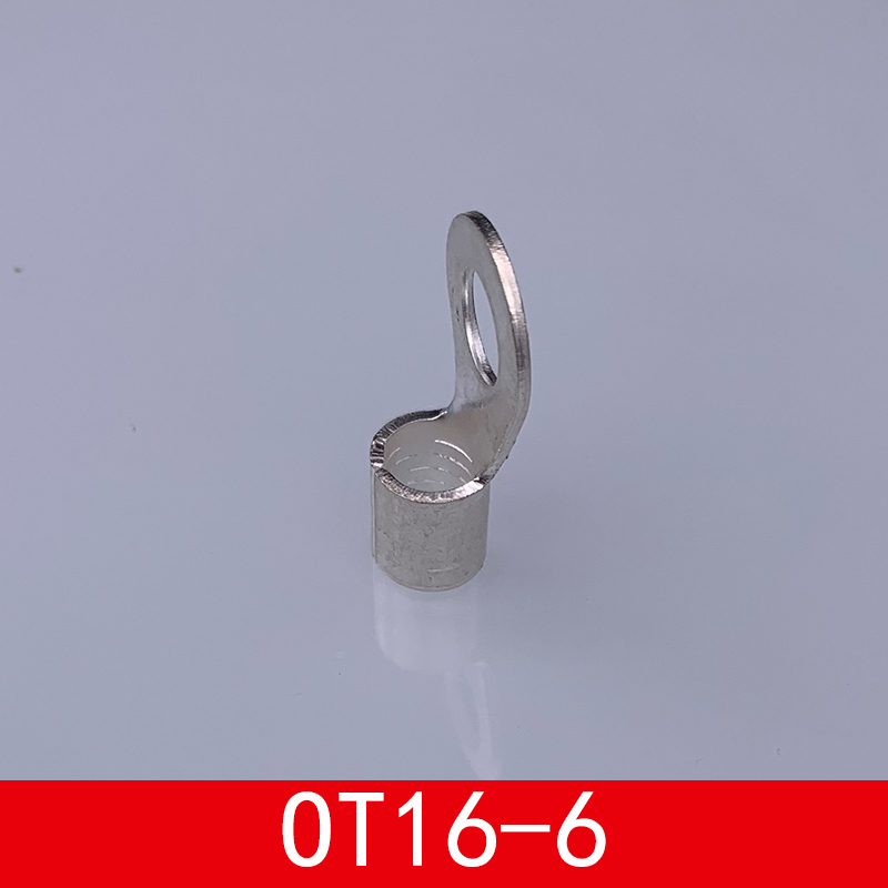 OT16-6 冷压接线端子O型圆形裸端头铜线鼻子镀银接线耳 500只