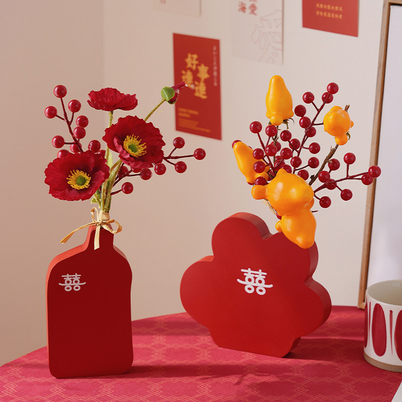 结婚喜字花瓶摆件花敬茶背景梳妆台装饰婚庆卧室婚房布置桌面饰品,节庆用品/礼品,婚房装扮用品,淘宝优惠券,粉丝福利购,淘宝优惠卷