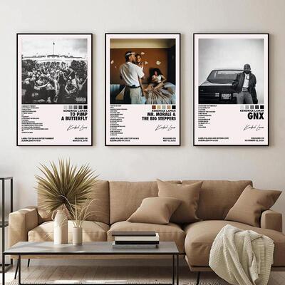 KendrickLamar音乐专辑封面装饰墙画画说唱嘻哈rapper功夫肯尼挂