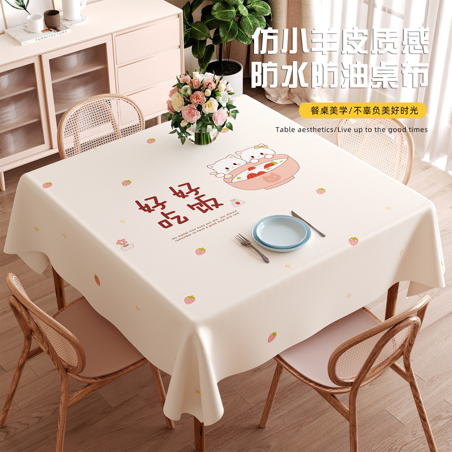 正方形桌布防水防油免洗防烫2025新款餐桌垫茶几台布PVC简约桌布,居家布艺,桌布,淘宝优惠券,粉丝福利购,淘宝优惠卷