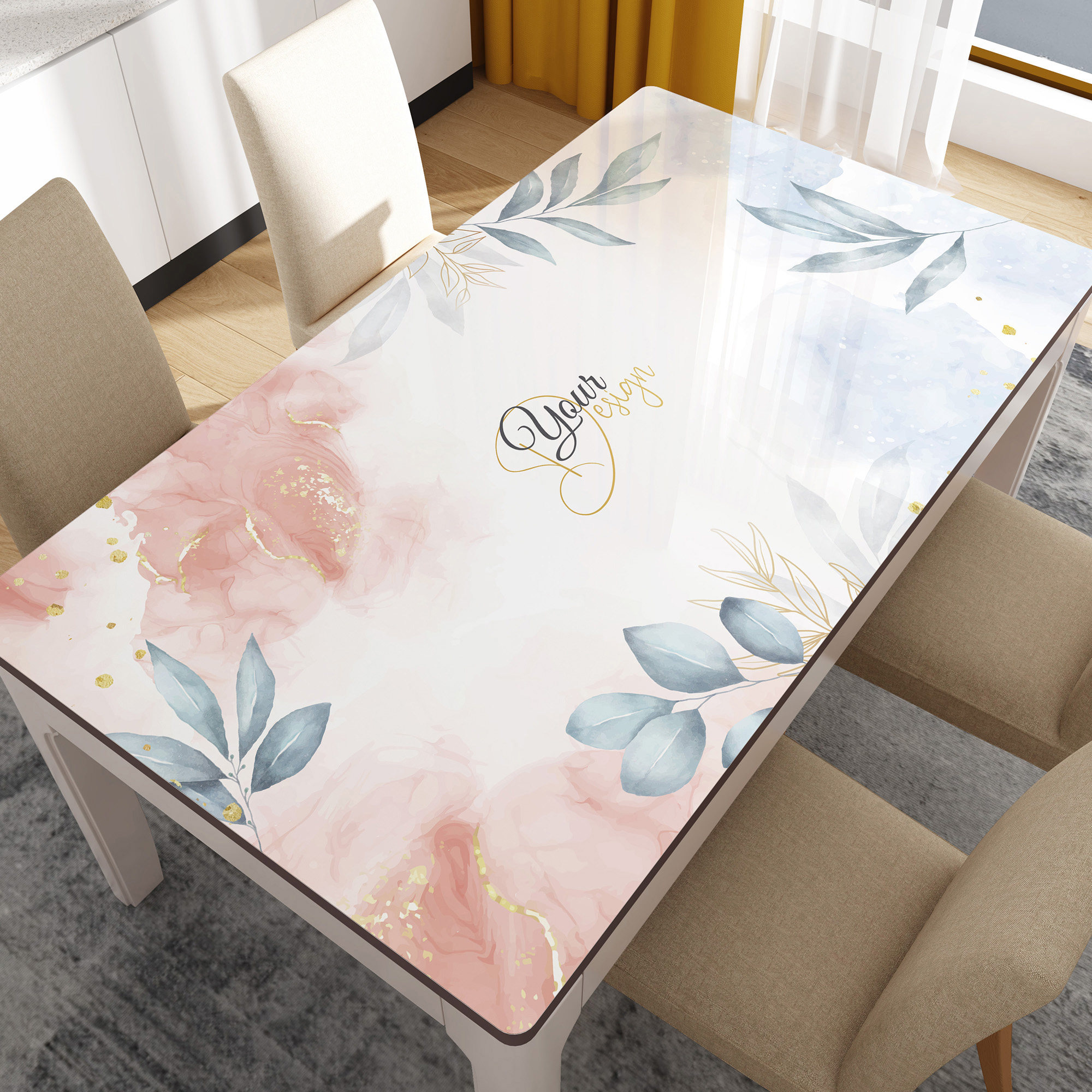 轻奢餐桌垫pvc软玻璃免洗防水防油防烫桌布玄关茶几台桌面保护垫,居家布艺,桌布,淘宝优惠券,粉丝福利购,淘宝优惠卷