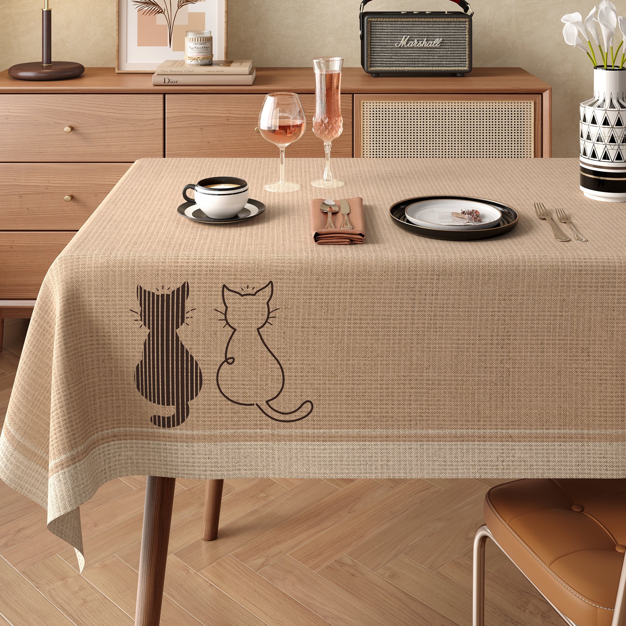 日式餐桌桌布防水防油防烫免洗pvc桌垫轻奢高级感茶几桌面保护垫,居家布艺,桌布,淘宝优惠券,粉丝福利购,淘宝优惠卷