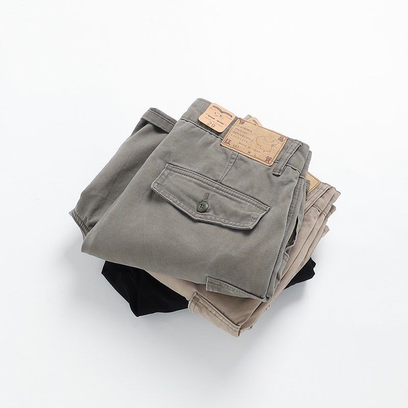 美式复古重磅纯棉多口袋水洗做旧工装H短裤男休闲运动百搭五分裤,男装,短裤,淘宝优惠券,粉丝福利购,淘宝优惠卷