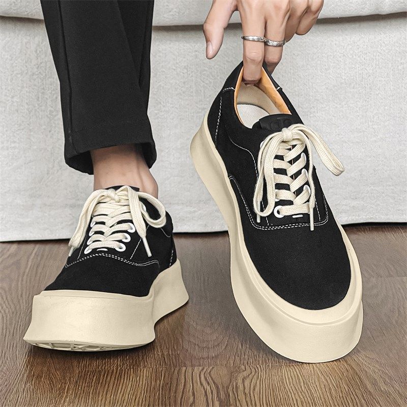 鞋子男款2024新款秋季透气高端布鞋低帮百搭休Q闲板鞋厚底帆布鞋,流行男鞋,帆布鞋,淘宝优惠券,粉丝福利购,淘宝优惠卷