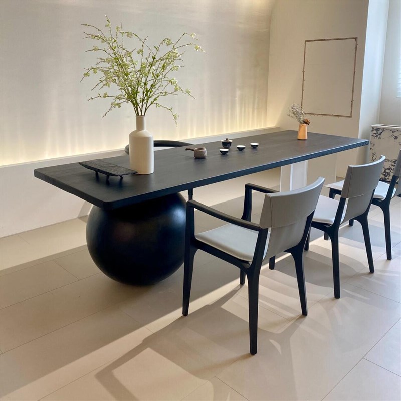 新中式茶桌椅组合现代简约侘寂风白蜡木泡茶桌茶楼办公室茶室茶台